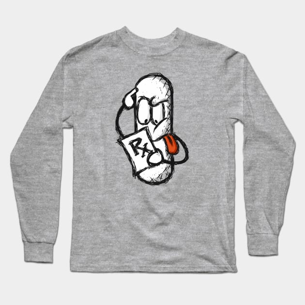 Thinking Pill - Pharmacy Humor Long Sleeve T-Shirt by RxBlockhead